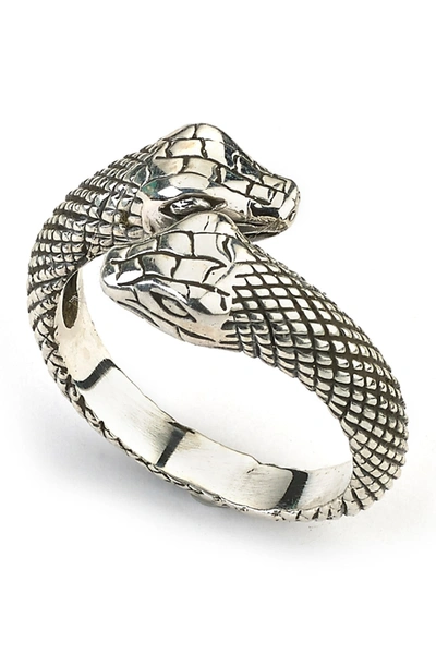 Samuel B Jewelry Samuel B. 18k Yellow Gold & Sterling Silver Snake Bypass Ring
