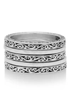 LOIS HILL STERLING SILVER 5 STACK SCROLL RING,651799411388