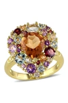 DELMAR DELMAR DIAMOND, MADIERA, CITRINE AMETHYST, ROSE DE FRANCE, BLUE TOPAZ, SKY GARNET, & PRASIOLITE RING,075000166834