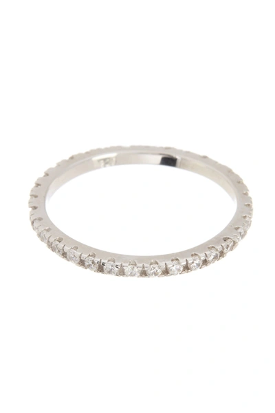 Adornia White Rhodium Plated Single Eternity Band In Silver