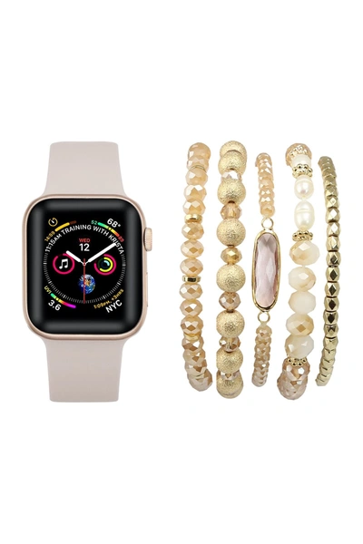 Posh Tech Silicone Apple Watch® Replacement Band & Bracelet Bundle In Light Pink-multi Colored