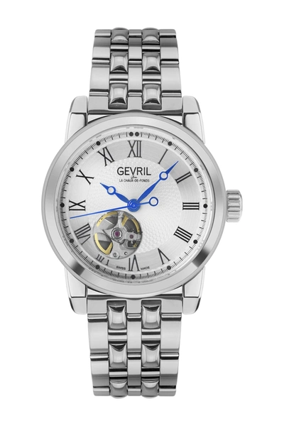 Gevril Madison Stainless Steel Bracelet Watch, 39mm In Silver