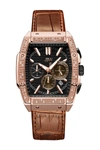 Jbw Men's Echelon Diamond (1/4 Ct. T.w.) Watch In 18k Rose Gold-plated Stainless Steel 41mm In Rose Gold