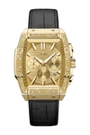 Jbw Men's Echelon Diamond Croc Embossed Leather Strap Watch In Gold