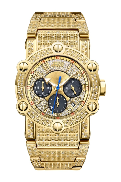 Jbw Phantom Chronograph Quartz Diamond Mens Watch Jb-6215-200-a In Gold / Gold Tone / Yellow