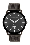 GEOFFREY BEENE DIAMOND MESH STRAP WATCH, 41MM,613874026016