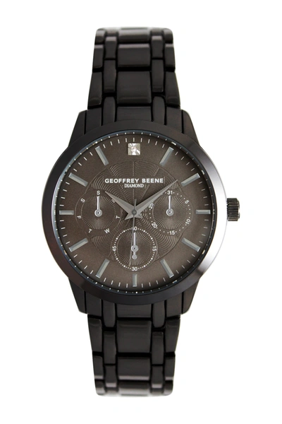 Geoffrey Beene Men's Chronograph Diamond Bracelet Watch In Gunmetal
