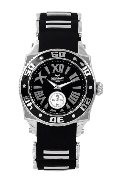 Aquaswiss Unisex Swissport G Sporty Silicone Strap Watch, 56mm In Black