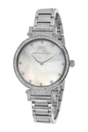 Porsamo Bleu Women's Chantal Topaz Stone Quartz Watch In Silver-white