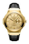Jbw Saxon 48 Quartz Diamond Gold Dial Mens Watch J6373c In Gold