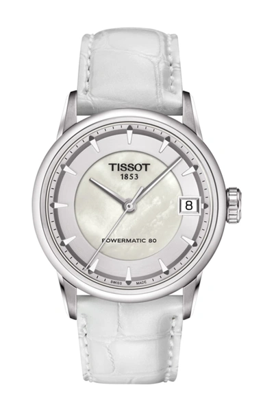 Tissot Luxury Powermatic 80 Croc Embossed Leather Strap Watch, 33mm In 000