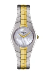 Tissot Women's T-round Watch In White Mother Of Pearl
