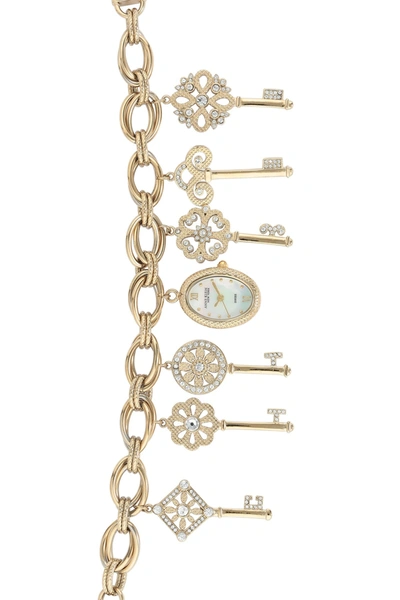 Anne Klein Swarovski Crystal Accented Charm Watch, 17.5mm In Gold