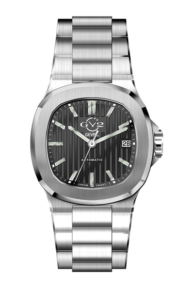 Gevril Gv2 Potente Texture Black Dial Watch, 39mm In Silver