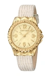 Roberto Cavalli By Franck Muller Women's Swiss Quartz Beige Leather Strap Watch, 34mm In Beige