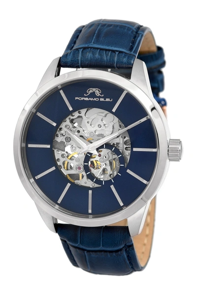 Porsamo Bleu Cassius Skeleton Watch, 45mm In Blue