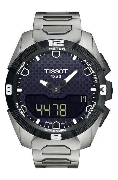 Tissot Men's T-touch Bracelet Watch In Silver/black/silver