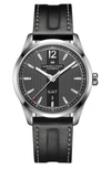 HAMILTON MEN'S AMERICAN CLASSIC LEATHER STRAP WATCH,758501653835