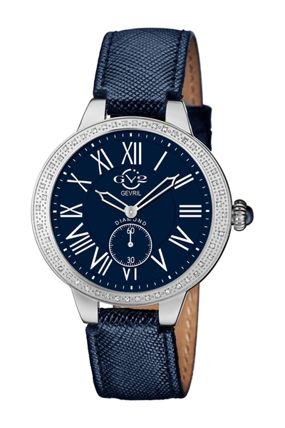 Gevril Astor Swiss Diamond Watch, 40mm In Blue