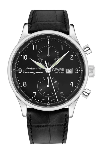 Gevril West Side Swiss Automatic Watch, 44mm In Black