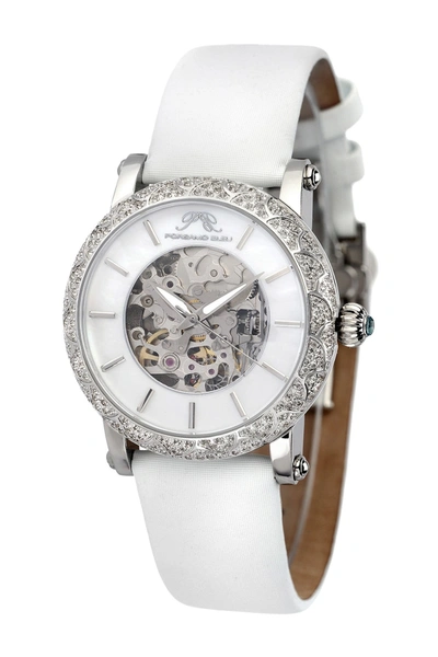 Porsamo Bleu Women's Liza Topaz Stone Automatic Watch In Silver Tone-white