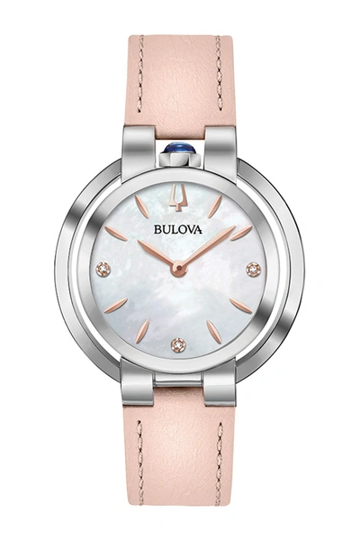 Bulova Rubaiyat Diamond Quartz Analog Watch, 35mm In Pink