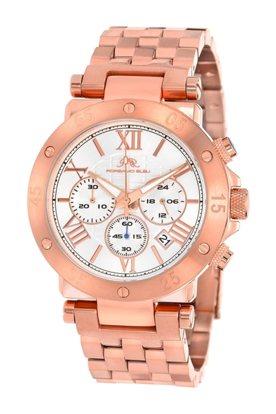 Porsamo Bleu Women's Sasha Rose Tone Multi-layer Chronograph Watch