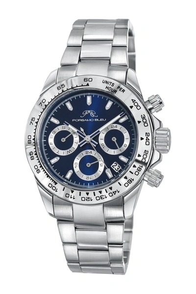 Porsamo Bleu Alexis Multi-function Bracelet Watch, 37mm In Silver-blue