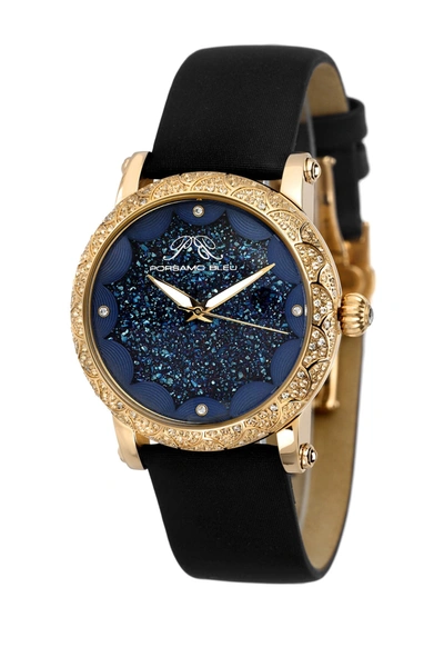 Porsamo Bleu Genevieve Topaz & Crystal Watch, 38mm In Black-gold-blue