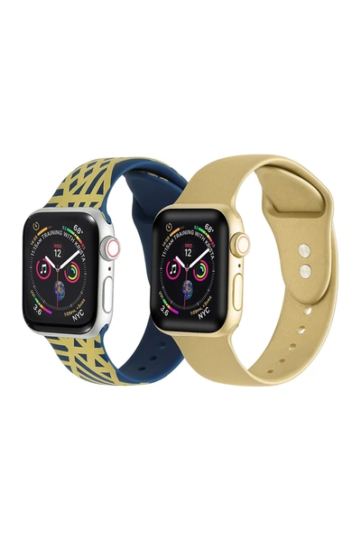 Posh Tech Silicone Bands For Apple Watch In Geometric-gold Metallic