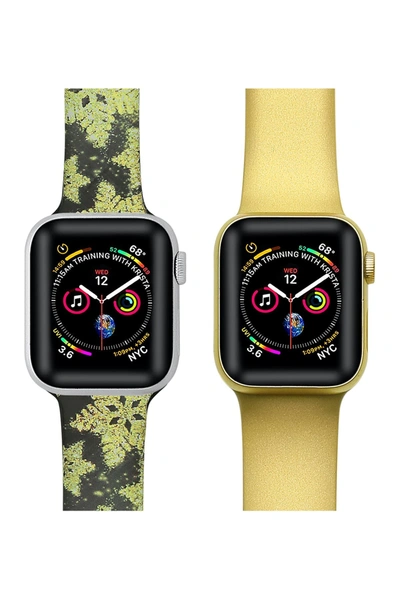 Posh Tech Silicone Bands For Apple Watch In Gold Snow Flake-gold Metallic