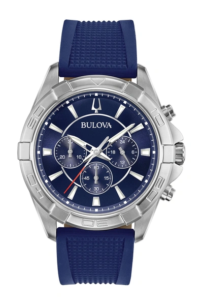 Bulova Quartz Analog Interchangeable Strap Watch, 43mm In Blue