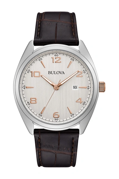 Bulova Stainless Steel Strap Bracelet Watch, 42mm In Brown
