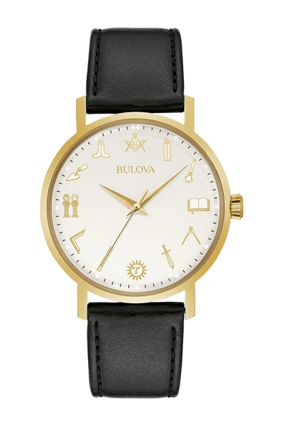 Bulova Strap Watch, 39mm In Black