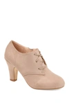 Journee Collection Womens Leona Inside Zip Block Heel Booties In Taupe