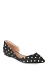 Journee Collection Women's Cortni Pointed Toe D'orsay Flats In Black Dot