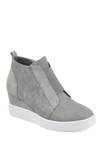 Journee Collection Collection Women's Wide Width Clara Sneaker Wedge In Gray