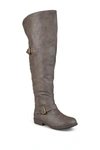 Journee Collection Kane Studded Tall Boot In Taupe