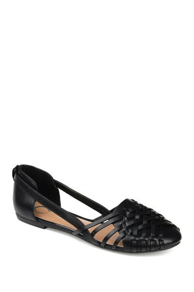 Journee Collection Journee Ekko Weave Flat In Black