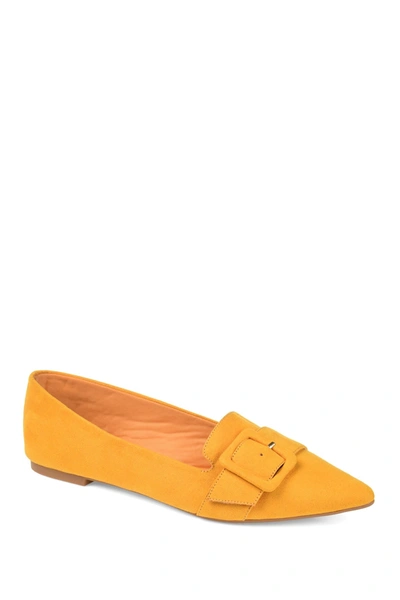 Journee Collection Journee Audrey Buckle Flat In Mustard