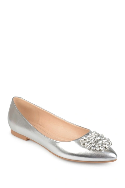 Journee Collection Journee Renzo Embellished Flat In Grey