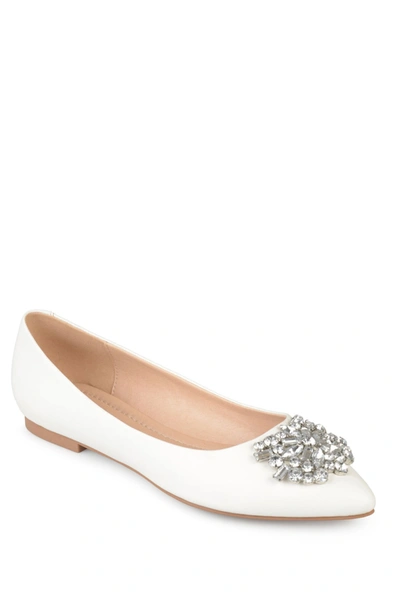 Journee Collection Journee Renzo Embellished Flat In Ivory
