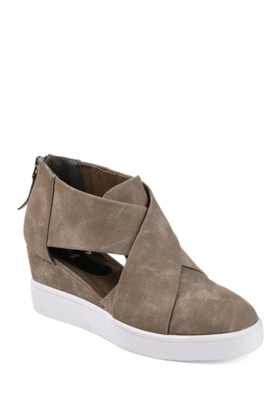 Journee Collection Journee Seena Crossover Platform Wedge Pump In Taupe
