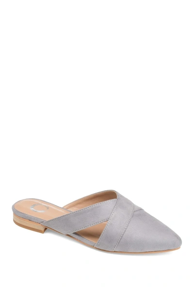Journee Collection Women's Giada Pointed Toe Slip On Mules In Grey
