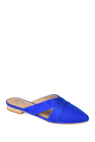 Journee Collection Women's Giada Pointed Toe Slip On Mules In Blue