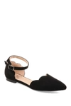 Journee Collection Womens Lana Buckle Pointed Toe Ballet Flats In Black