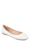 Journee Collection Womens Kavn Medium And Wide Width Comfort Insole Slip On Round Toe Ballet Flats In White