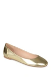 Journee Collection Womens Kavn Medium And Wide Width Comfort Insole Slip On Round Toe Ballet Flats In Gold