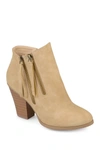 Journee Collection Womens Vally Inside Zip Stacked Heel Booties In Taupe