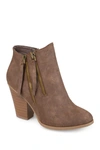 Journee Collection Womens Vally Inside Zip Stacked Heel Booties In Brown